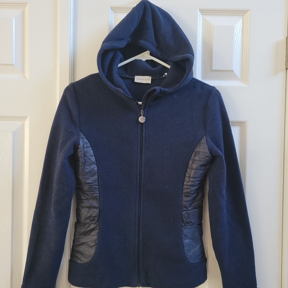 Moncler Dark Blue Hooded Puffer Jacket